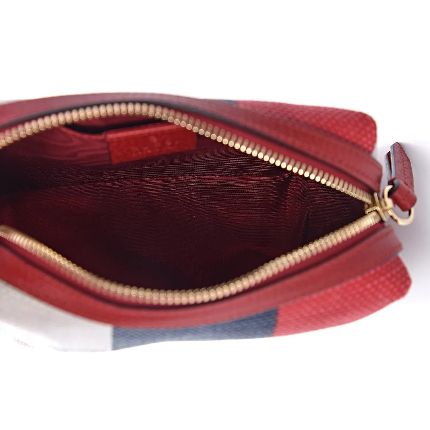 Gucci Sylvie Stripe Travel Pouch in Red, White and Blue