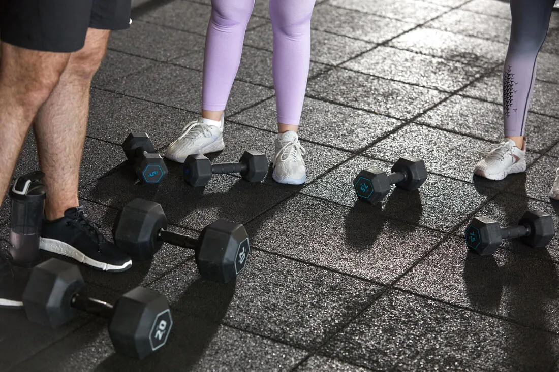 Haltères de cross training et musculation 20 kg - Dumbbell hexagonale noire