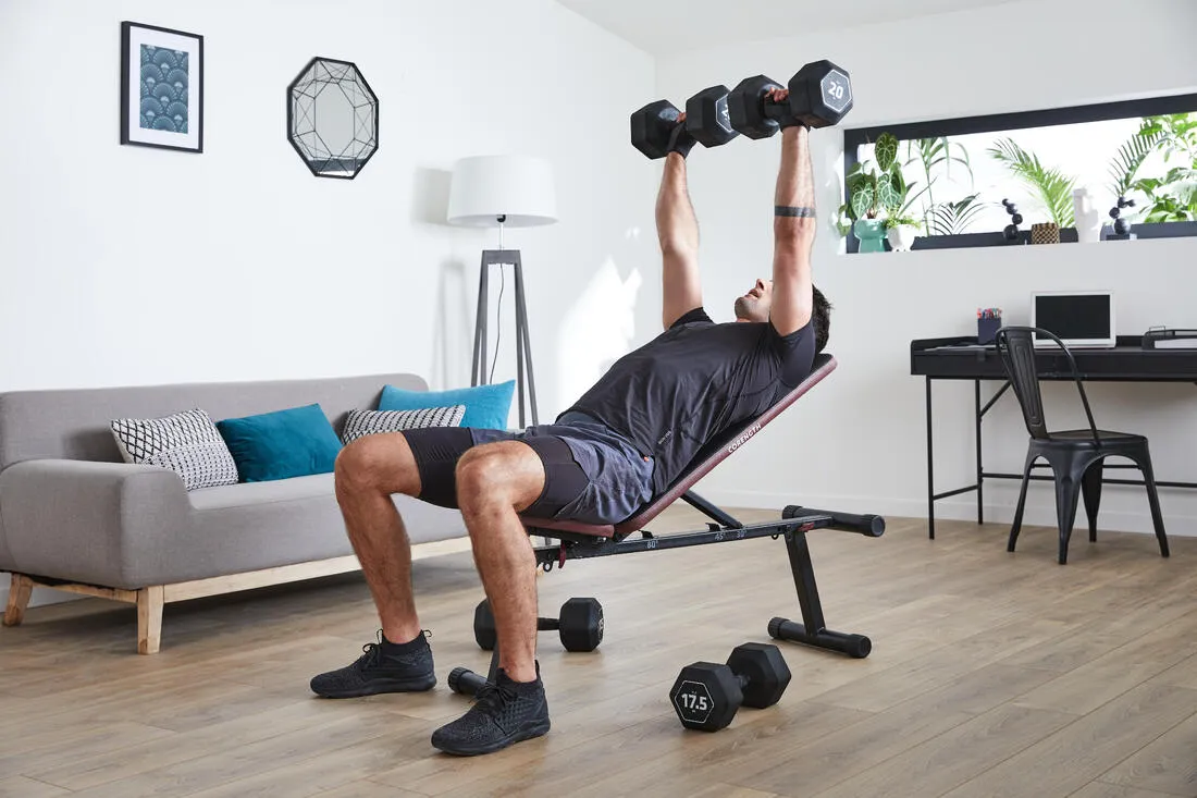 Haltères de cross training et musculation 20 kg - Dumbbell hexagonale noire