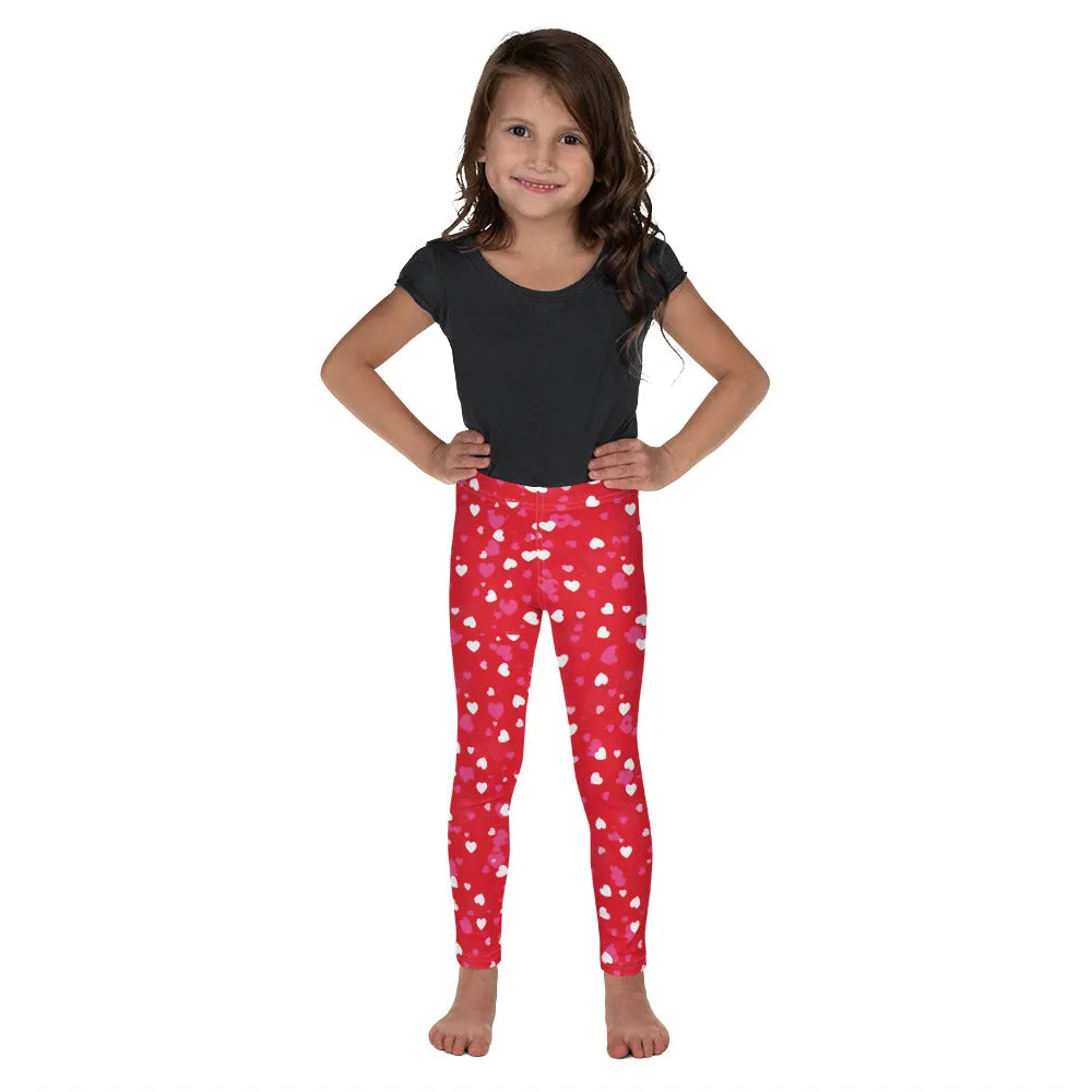 Hearts on Red - Valentine's Day - Kid's Leggings