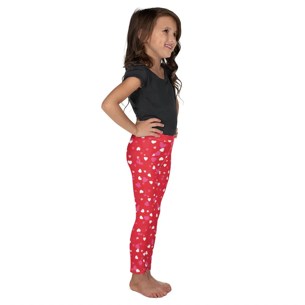 Hearts on Red - Valentine's Day - Kid's Leggings