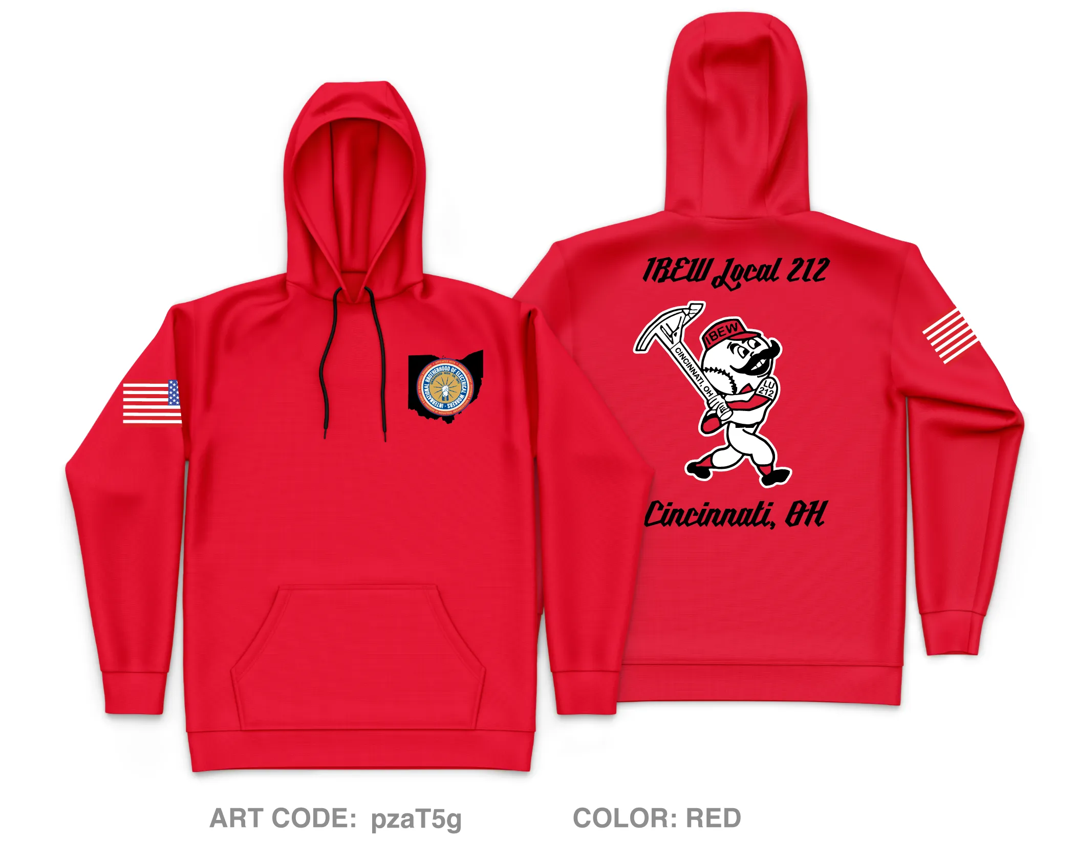 IBEW Local 212 Core Men's Hooded Performance Sweatshirt - pzaT5g