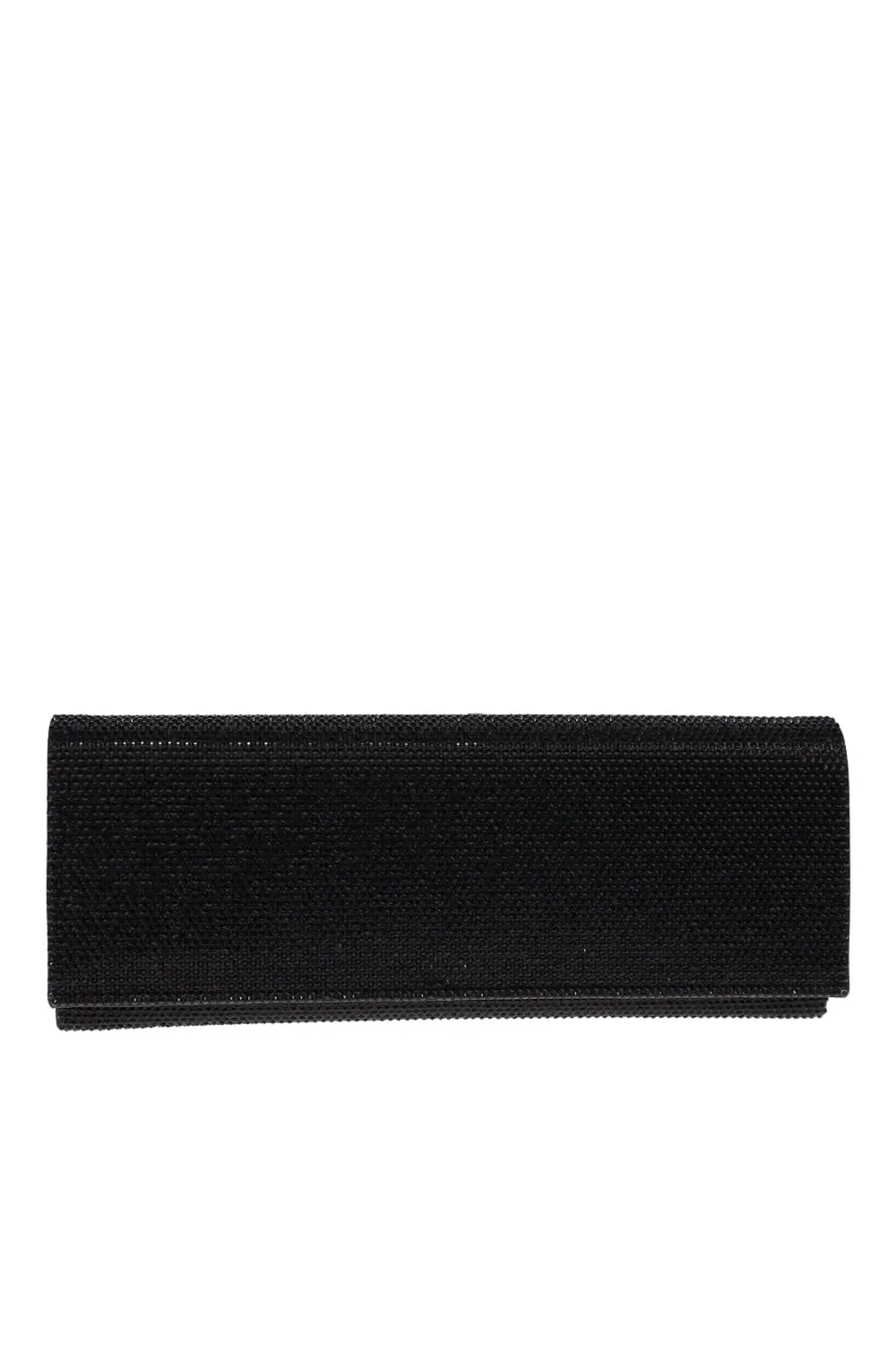Jet Crystal Embellished Envelope Clutch