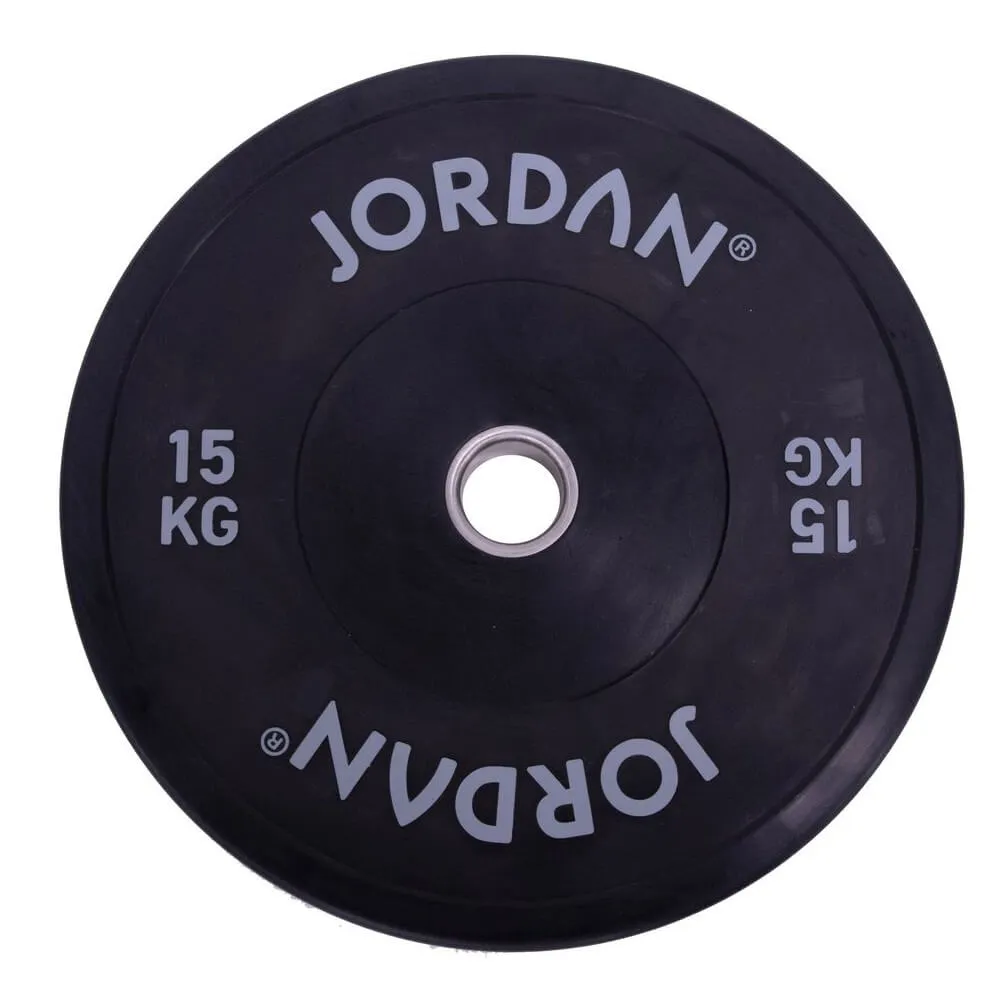 Jordan Fitness HG Black Rubber Bumper Plate 15kg