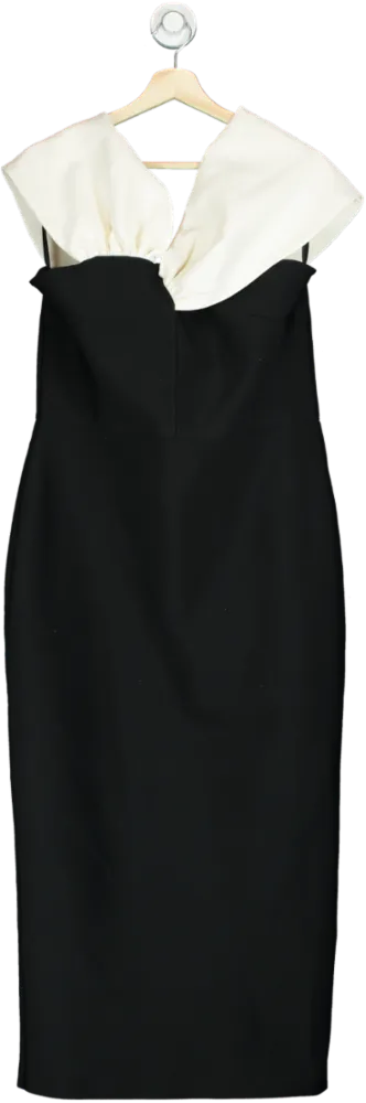 Karen Millen Black and White Midi Dress L