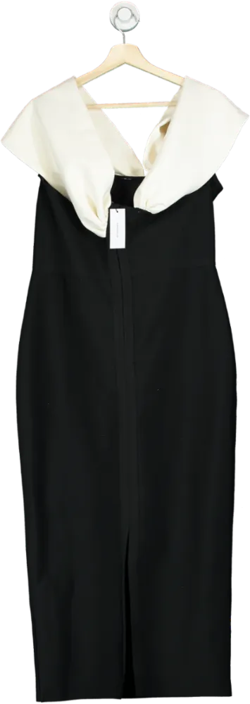 Karen Millen Black and White Midi Dress L