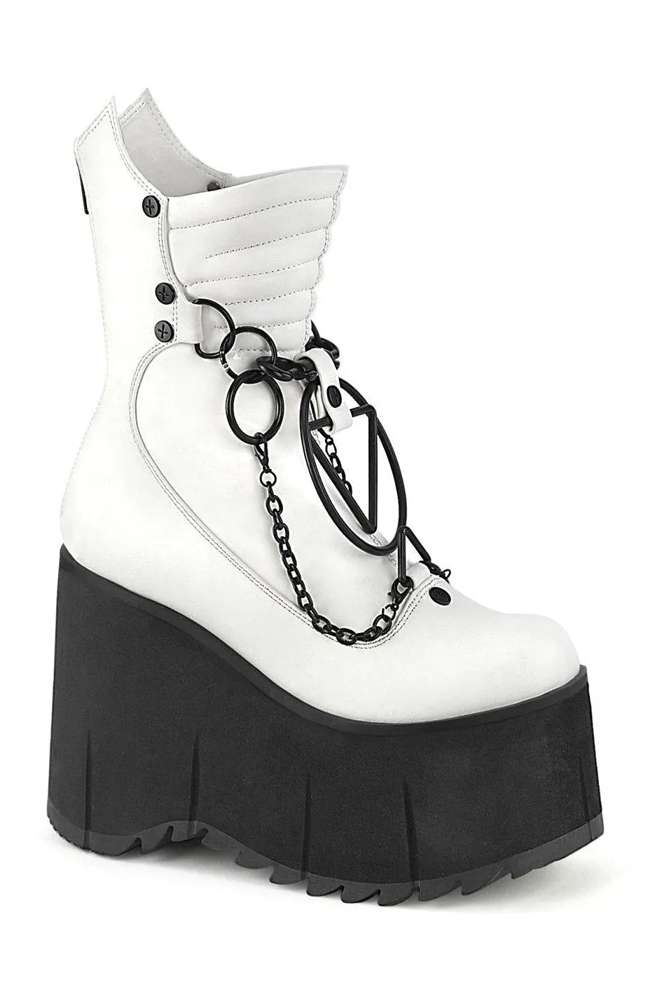 KERA-130 Knee Boot | White Faux Leather