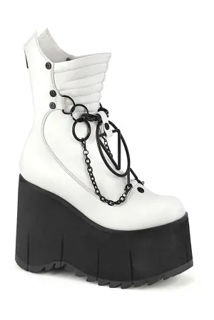 KERA-130 Knee Boot | White Faux Leather