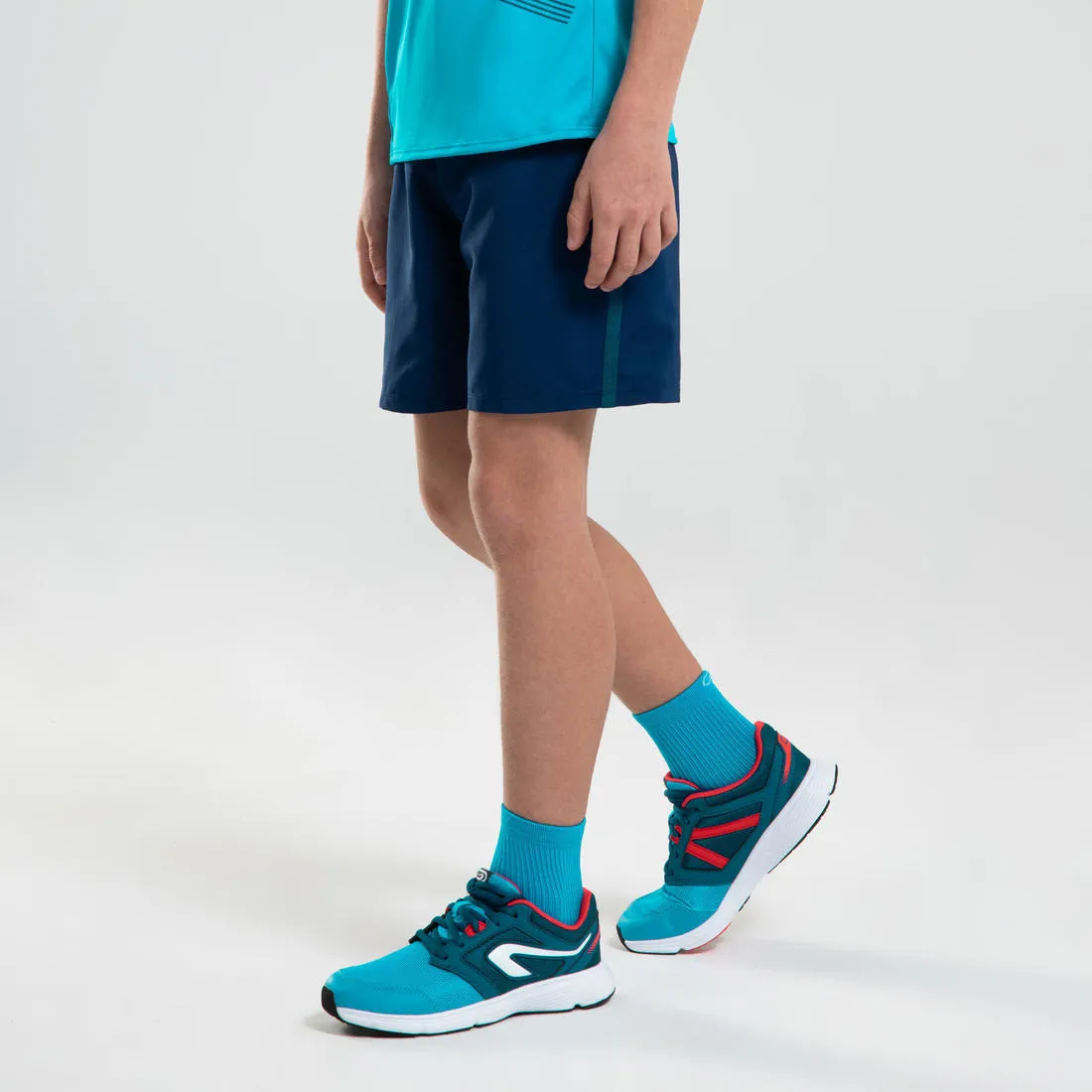 Kids' Baggy Running or Athletics Shorts AT 100 - Ink Blue