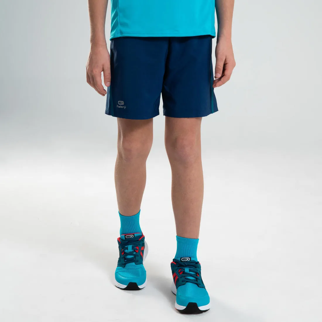 Kids' Baggy Running or Athletics Shorts AT 100 - Ink Blue