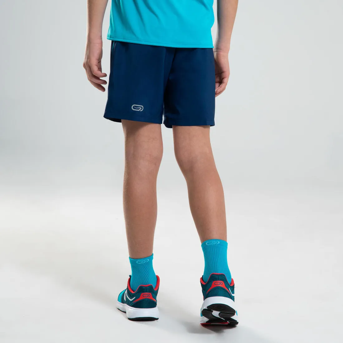 Kids' Baggy Running or Athletics Shorts AT 100 - Ink Blue