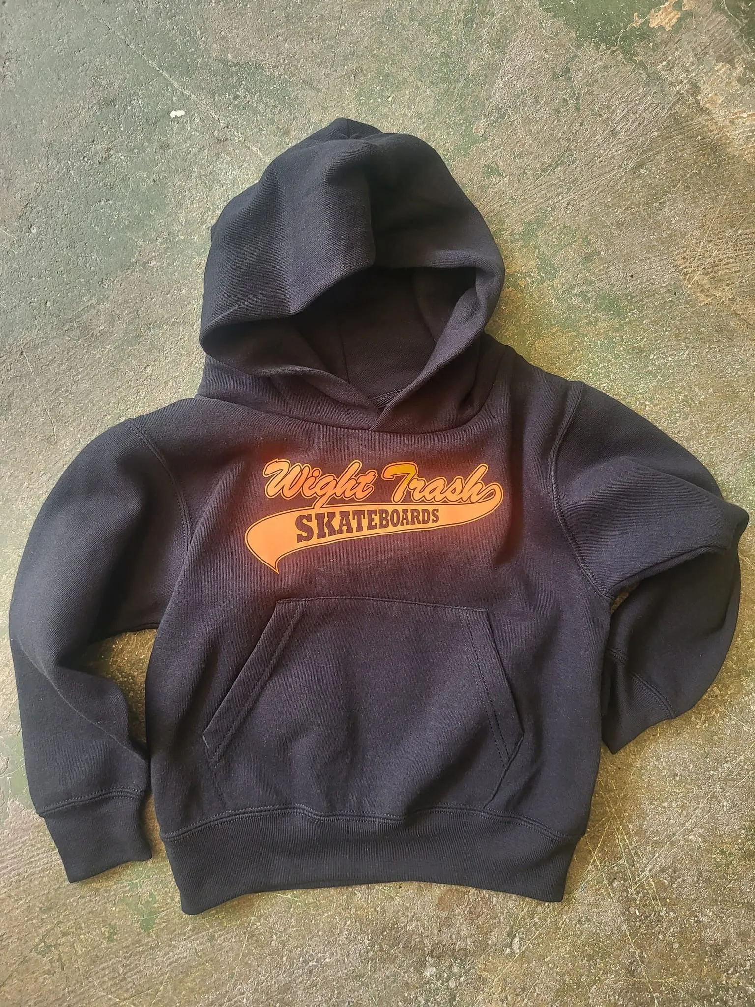 KIDS: WIGHT TRASH SALE HOODIE - BLACK Ages 3-4, 5-6, 7-8.