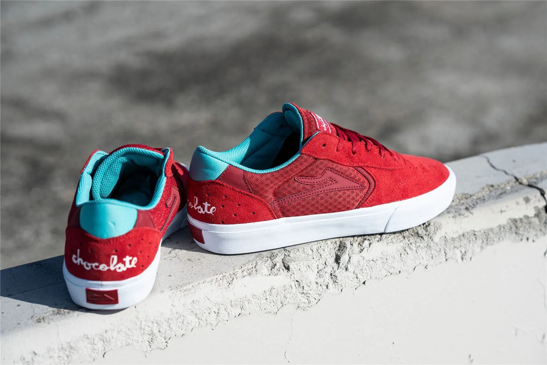 Lakai x Chocolate Atlantic Vulc Skate Shoes - Red