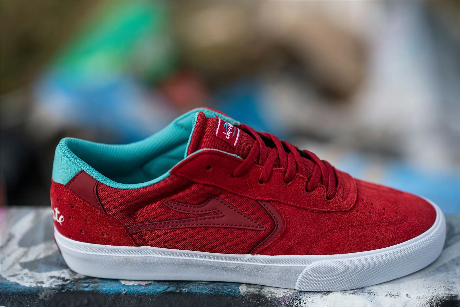 Lakai x Chocolate Atlantic Vulc Skate Shoes - Red