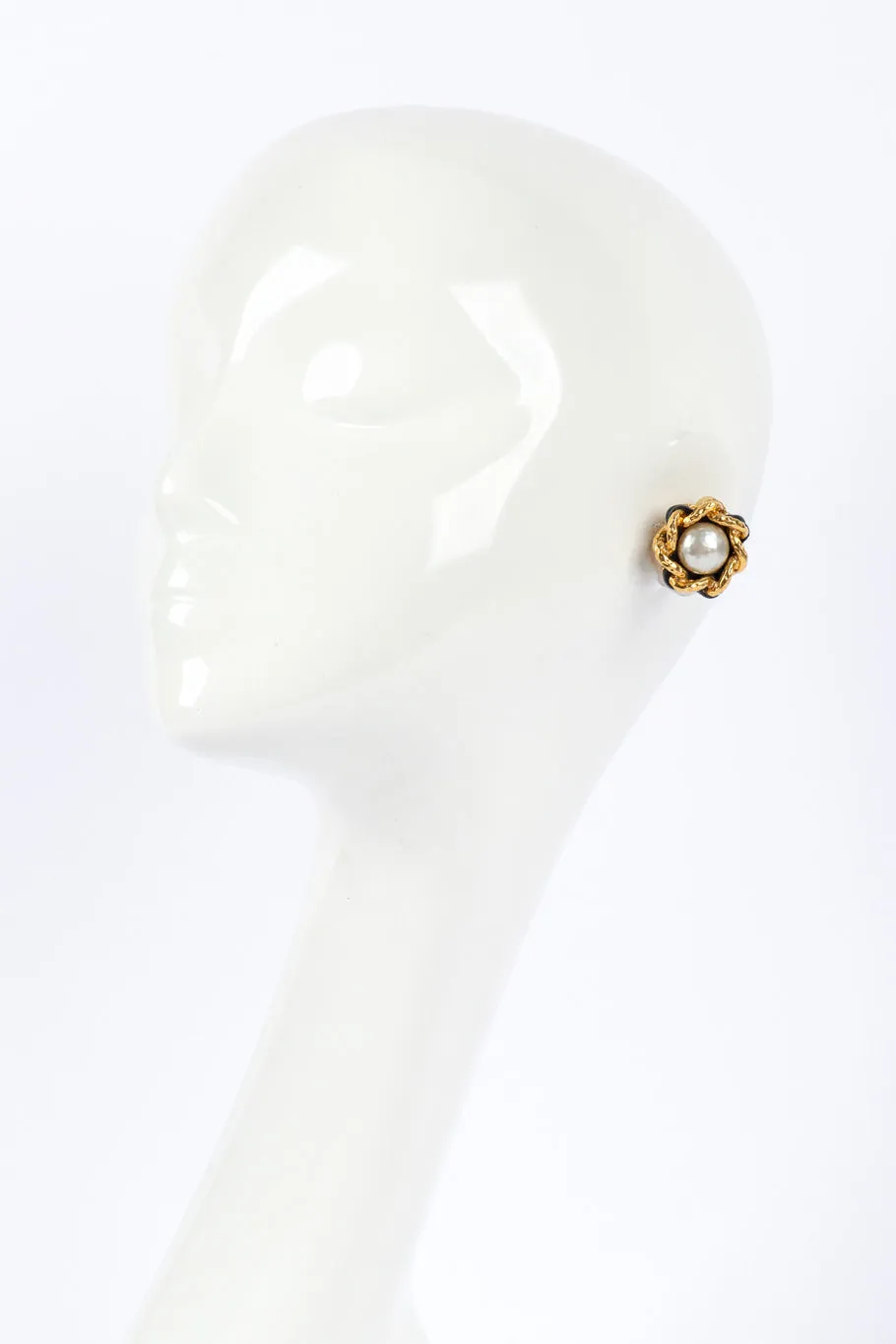 Leather Chain Pearl Earrings