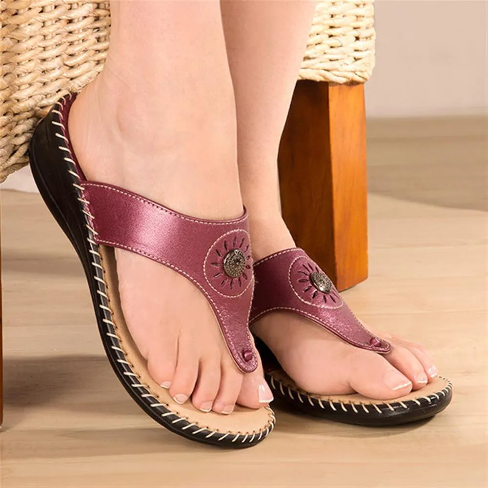 Leather Toe Post with Metal Centre Stud - KFFLY1901 / 146 506