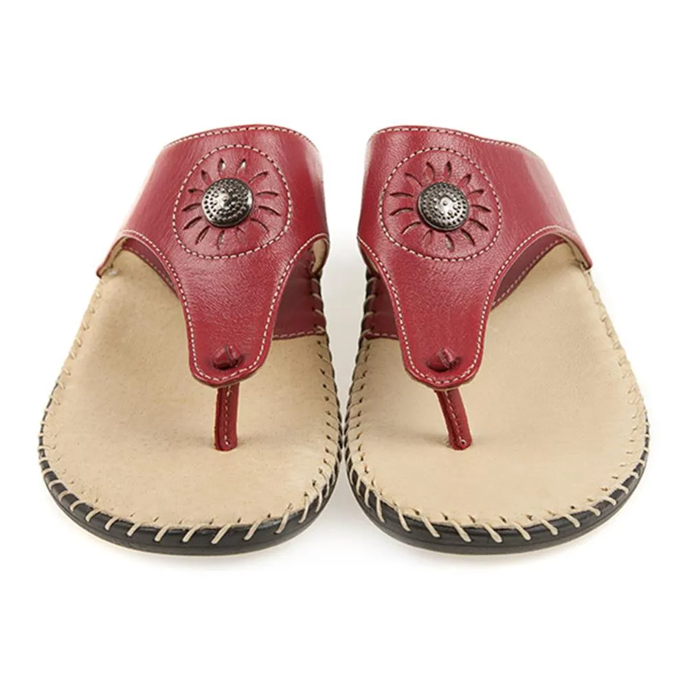 Leather Toe Post with Metal Centre Stud - KFFLY1901 / 146 506