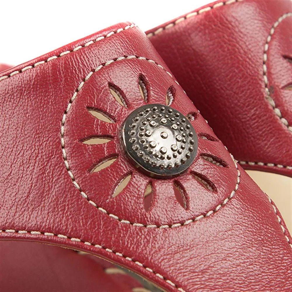 Leather Toe Post with Metal Centre Stud - KFFLY1901 / 146 506