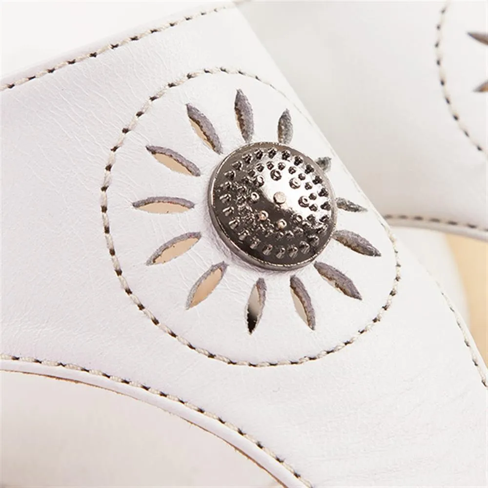 Leather Toe Post with Metal Centre Stud - KFFLY1901 / 146 506