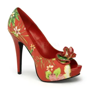 LOLITA-11  Red Floral Print Fabric