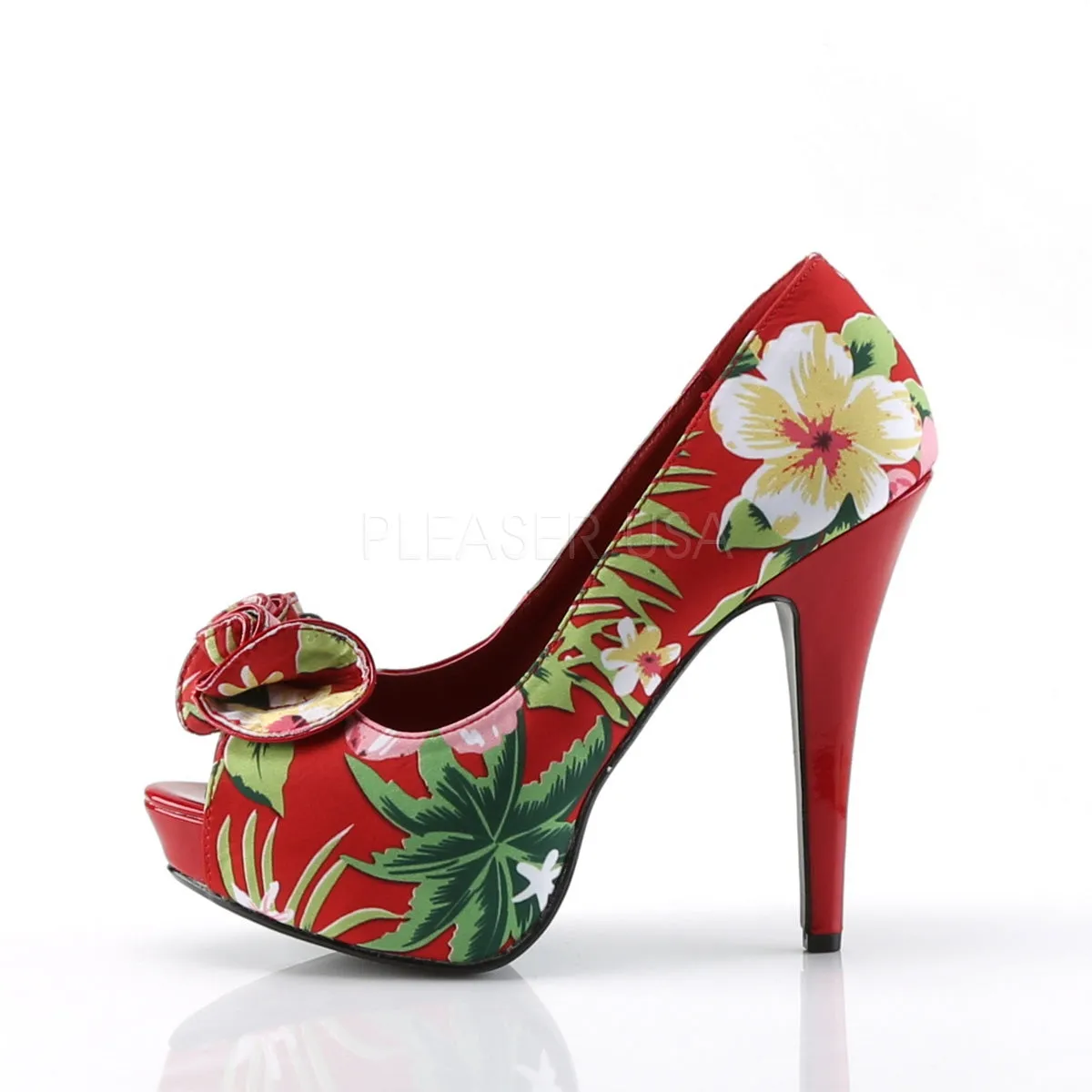 LOLITA-11  Red Floral Print Fabric
