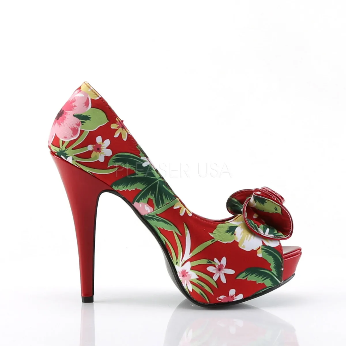 LOLITA-11  Red Floral Print Fabric