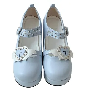 Lolita Bat Heart Platform Shoes SD00383
