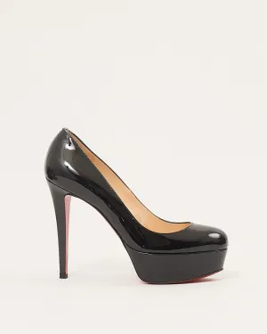 Louboutin Black Patent Leather Bianca Platform Pumps - 38
