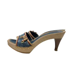 Louis Vuitton Denim Monogram Platform Heels
