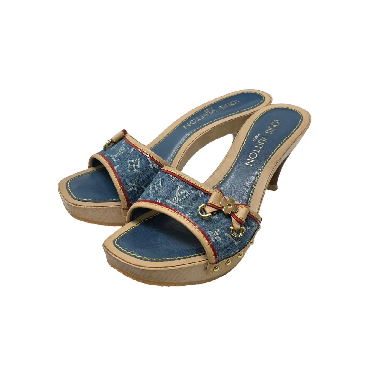 Louis Vuitton Denim Monogram Platform Heels
