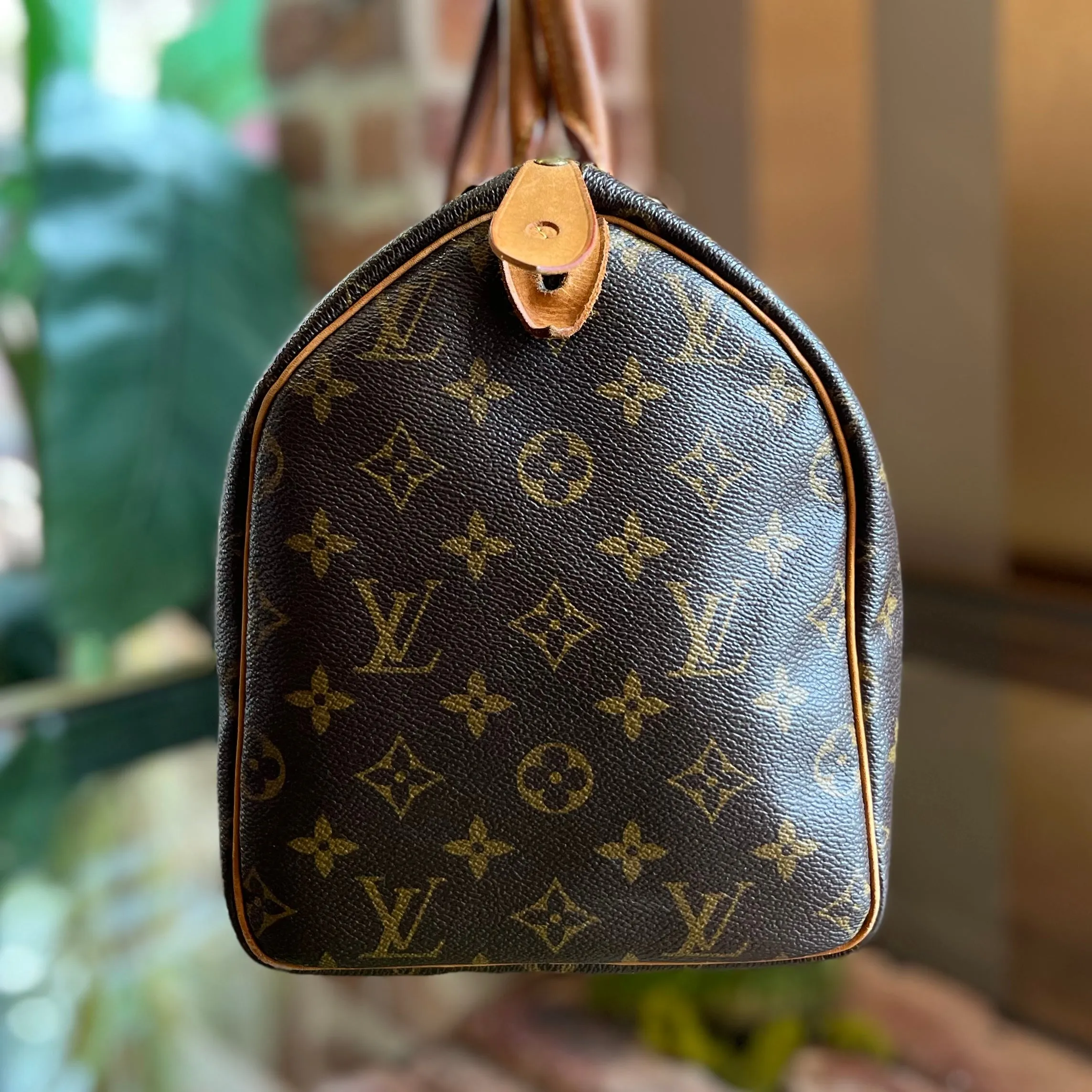 LOUIS VUITTON Speedy 30 Brown Monogram Canvas Satchel Bag