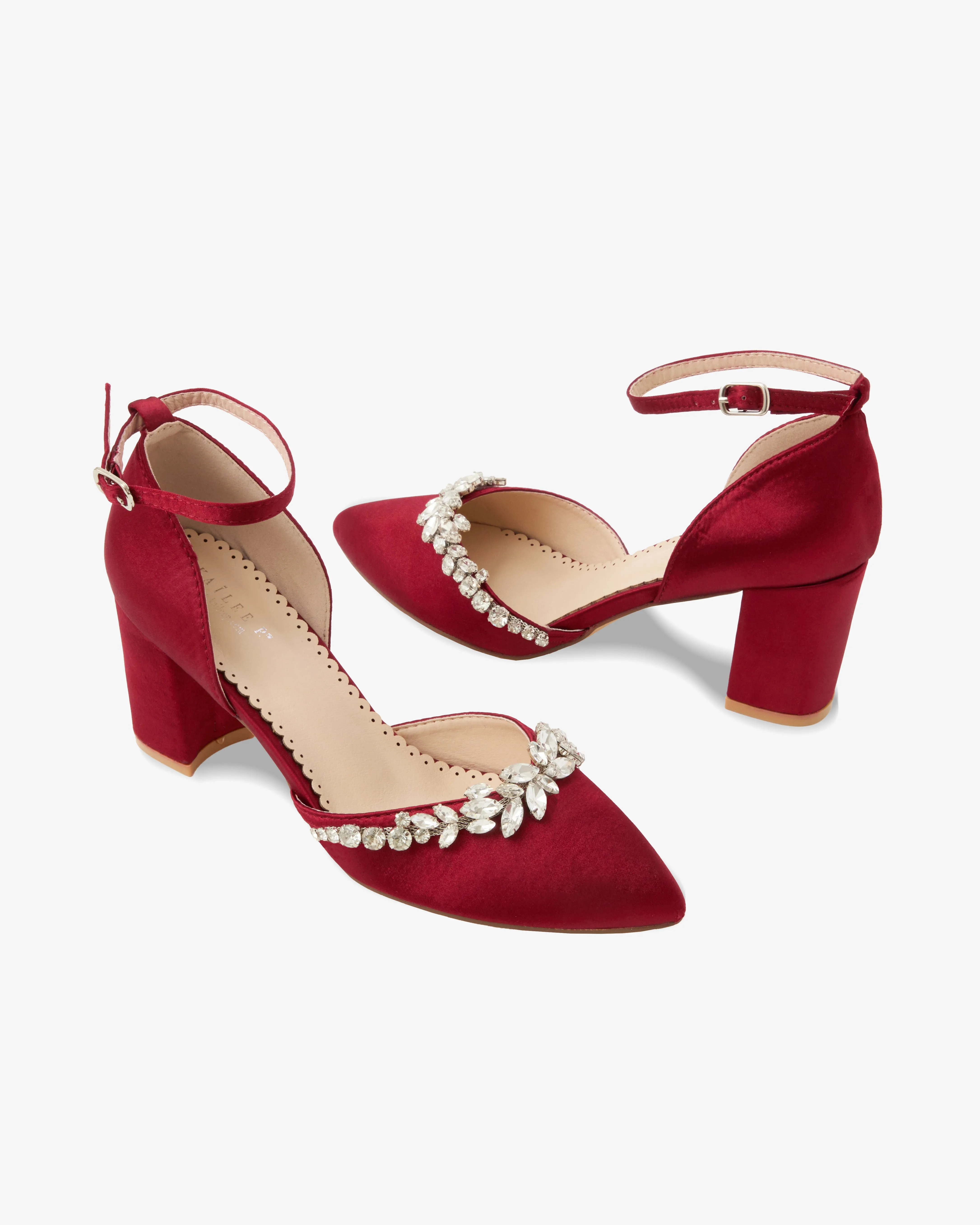 Marquise Rhinestone Block Heel Evening Shoes