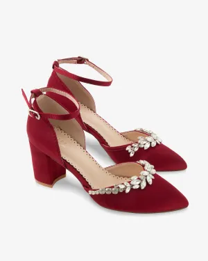 Marquise Rhinestone Block Heel Evening Shoes