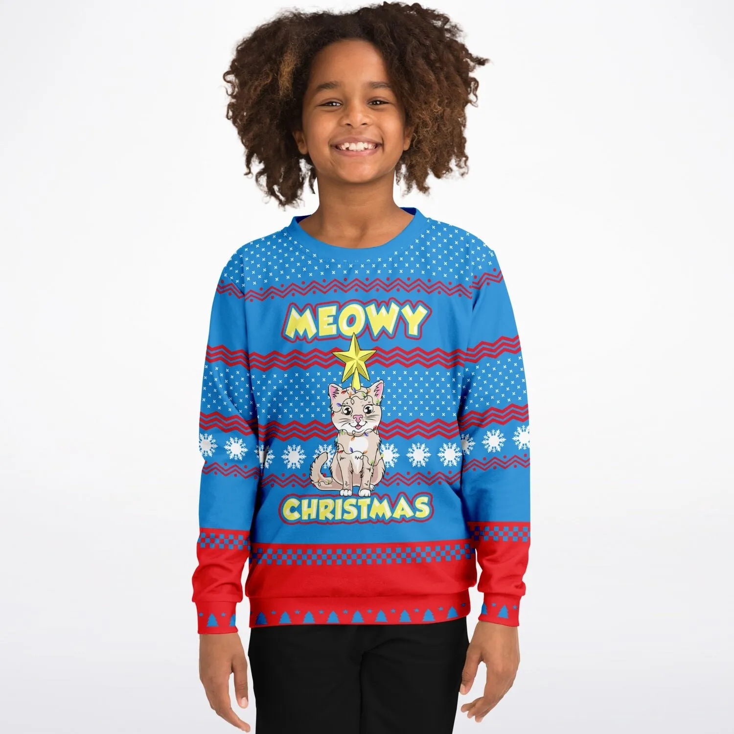 Meowy Christmas - Athletic Kids/Youth Sweatshirt