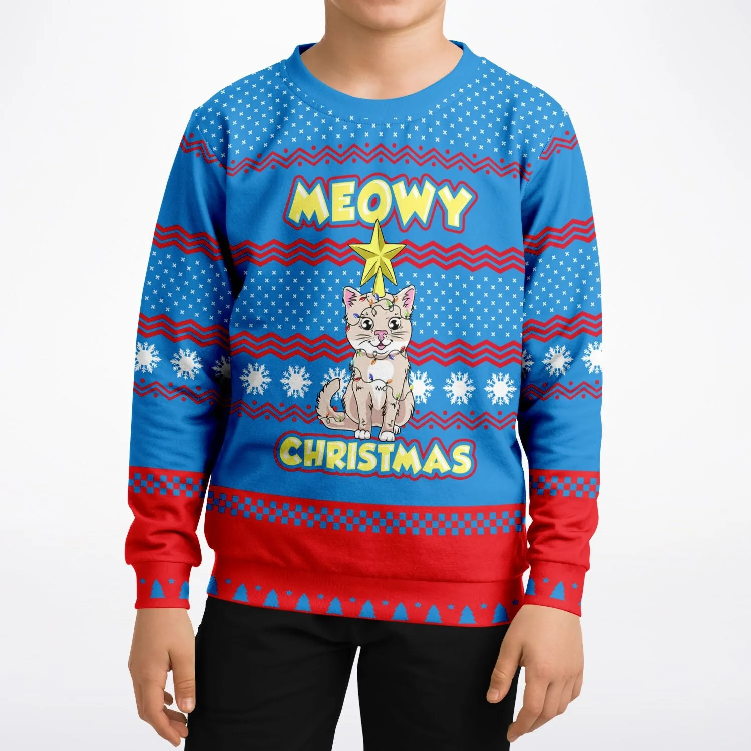Meowy Christmas - Athletic Kids/Youth Sweatshirt