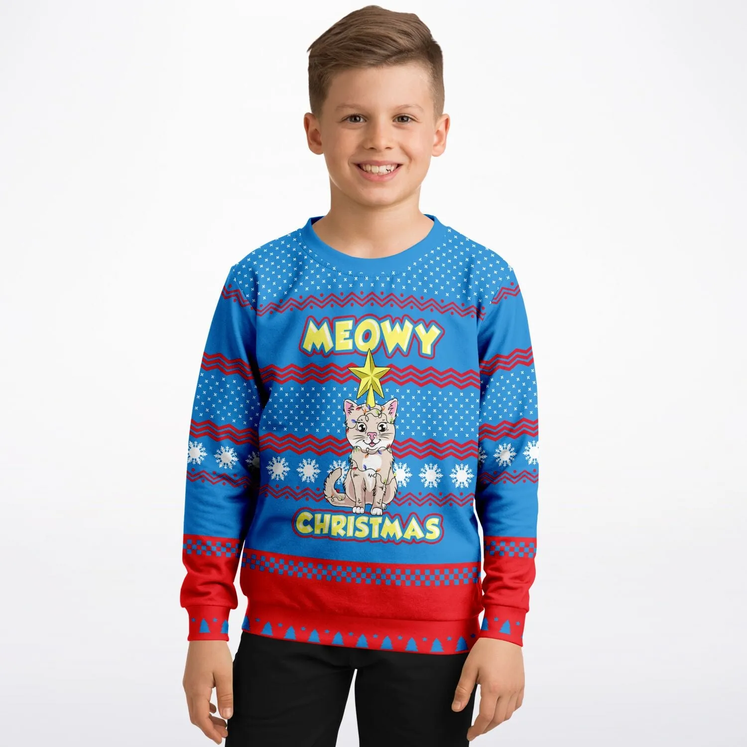 Meowy Christmas - Athletic Kids/Youth Sweatshirt