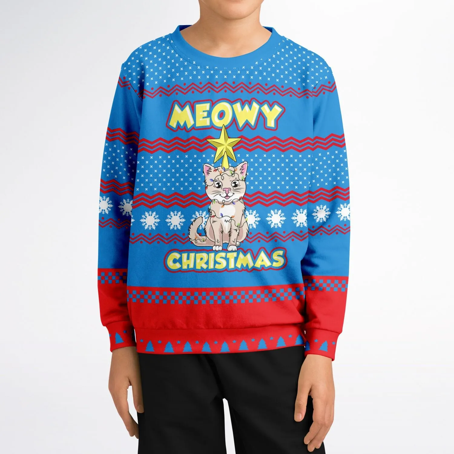 Meowy Christmas - Athletic Kids/Youth Sweatshirt