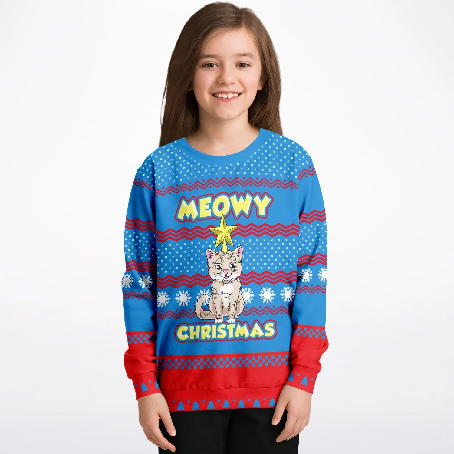 Meowy Christmas - Athletic Kids/Youth Sweatshirt