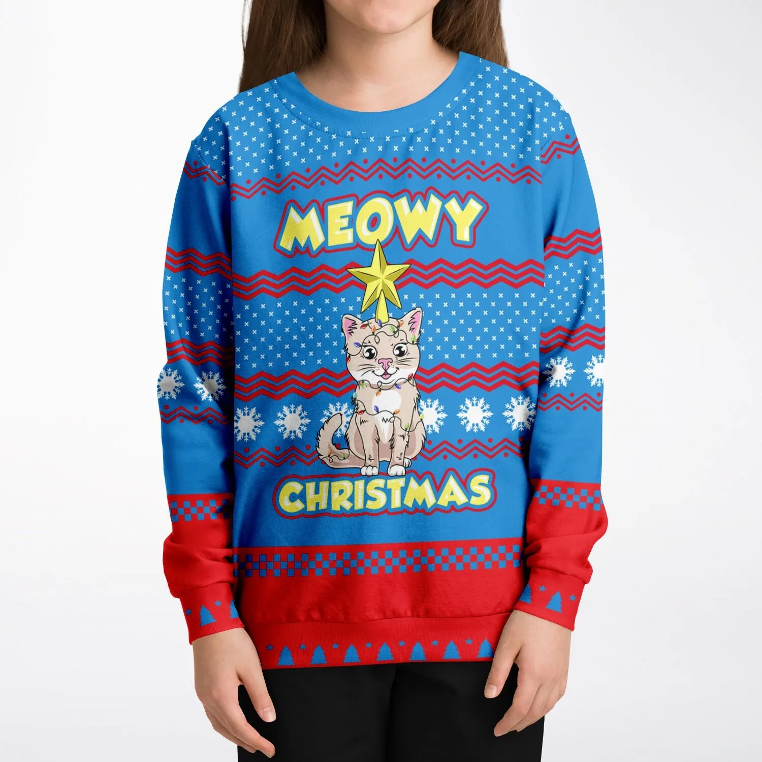 Meowy Christmas - Athletic Kids/Youth Sweatshirt