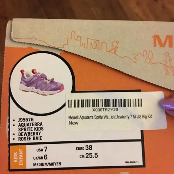 Merrell Aquaterra Sprite Purple Running Shoes SZ 7