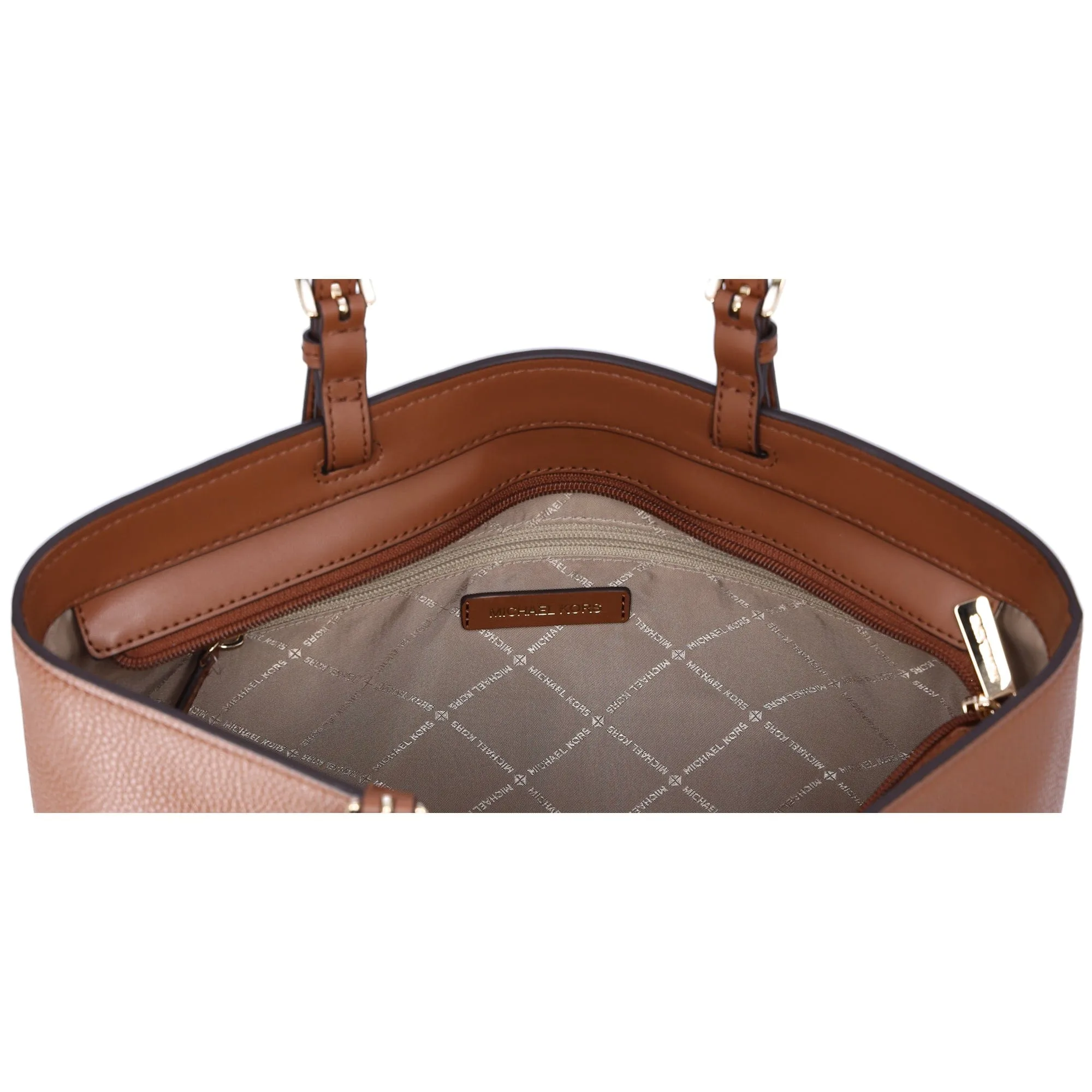Michael Kors Jet Set Travel Medium Vegan Leather Double Pocket Tote Luggage
