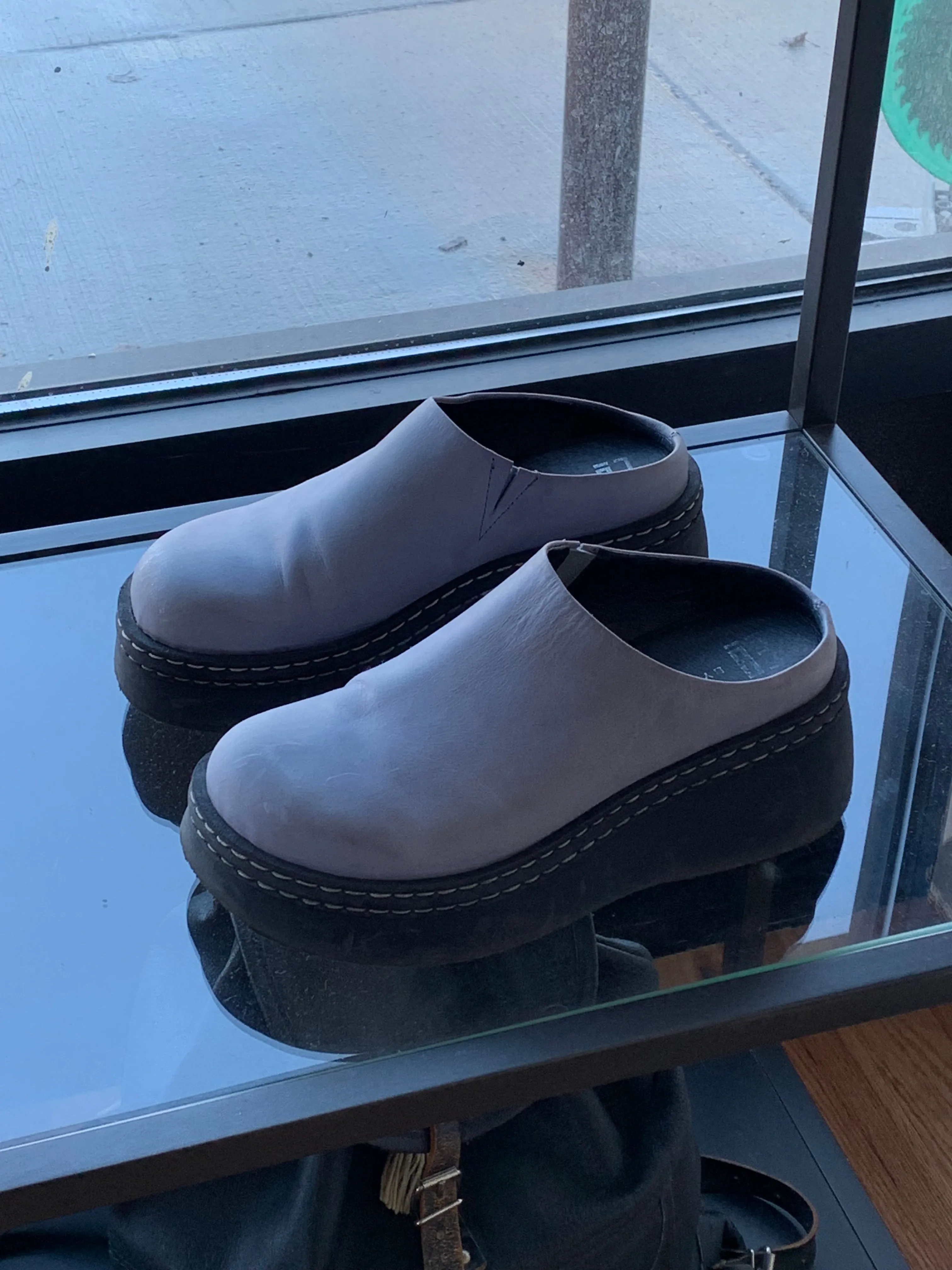 Miista leather platform clogs