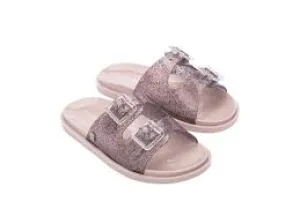 Mini Melissa - Glass Pink Glitter Slides