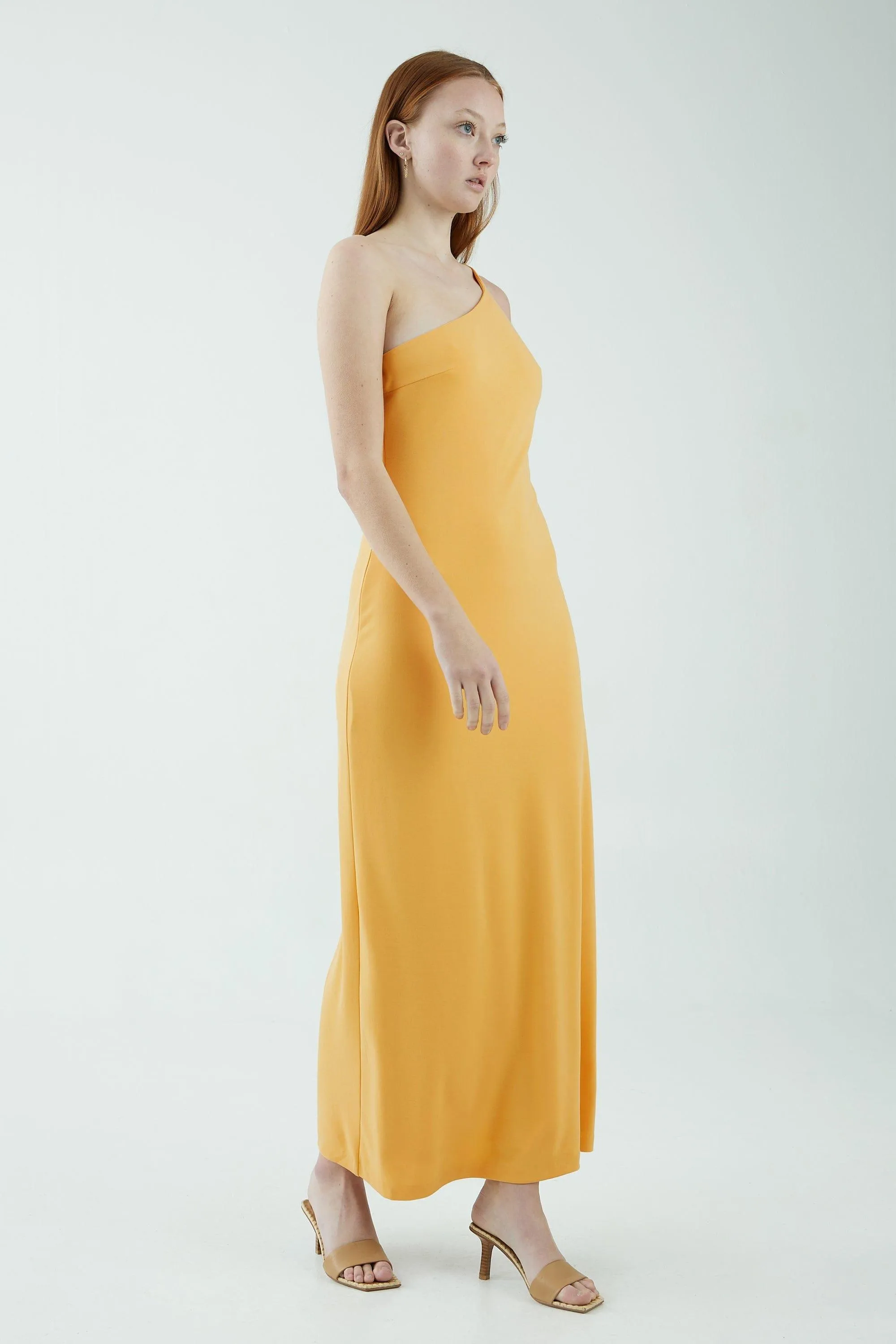 MODE ONE SHOULDER BACK OUT MAXI | MARIGOLD