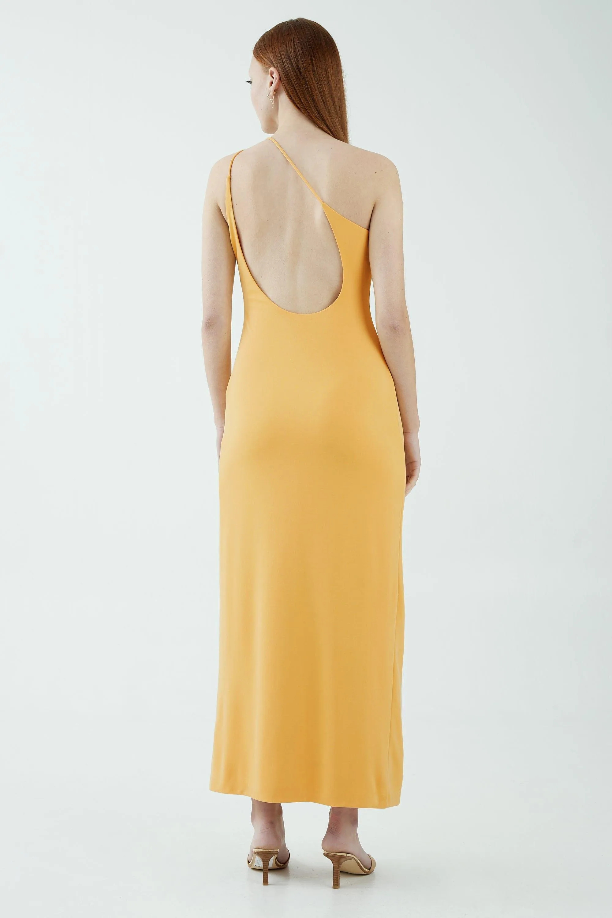 MODE ONE SHOULDER BACK OUT MAXI | MARIGOLD