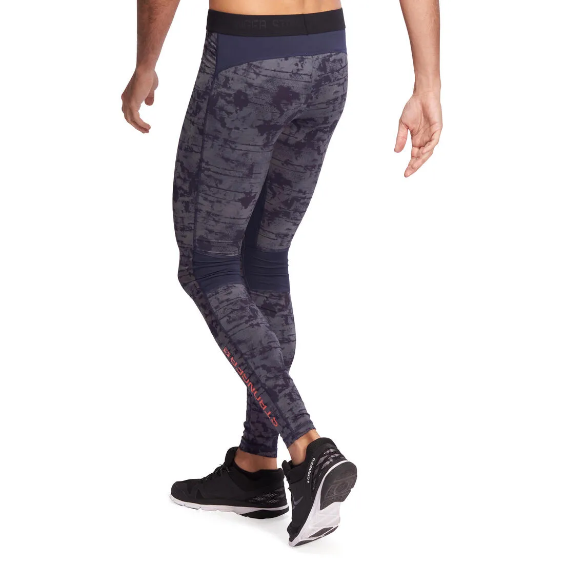 Muscle  Weight Training Fitness Leggings - Blue and Grey
