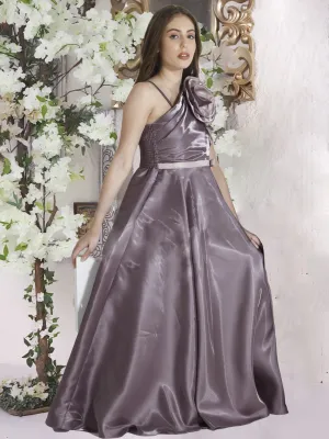 Mystic Charcoal Mulberry Gown for Girls