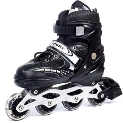 Neel Inline Skates Size Adjustable All in-line Skates in-line Skates - Size 7-9 UK in-line Skates - Size 7-9 UK (Black)
