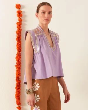 Nehru Lavender Coin Top