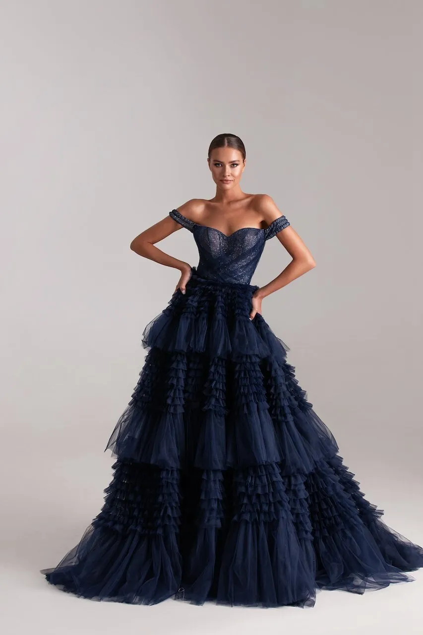 New Fashion Ball Gown Evening Dresses Off The Shoulder